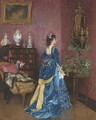 The Blue Dress - Auguste Toulmouche