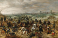 The Battle between Officers Braut and Gerard Abrahamsz., called Lekkerbeetje, at Vught, 5 February 1600 - (after) Sebastien Vrancx