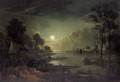 A moonlit river estuary - (after) Sebastian Pether