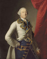 Portrait of John Rolle Walter, three-quarter-length, in a blue-lined coat with gold trimming and a blue and gold waistcoat, beside a curtain - (after) Thomas Hudson