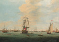 A Flagship of the Red leaving Portsmouth - (after) Thomas Elliot