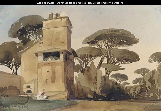 A Tuscan villa surrounded by trees - (after) Thomas Shotter Boys