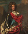 Portrait of John Churchill, 1st Duke of Marlborough (1650-1722), three-quarter-length, in armour with a red ermine trimmed robe - (after) Dahl, Michael