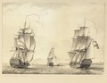 De reede van Batavia Three-masters off the coast of Batavia - (after) Martinus Schouman