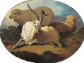 A goat and two sheep in a landscape - (after) Peter Le Cave