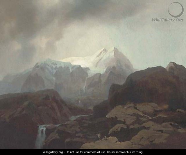 A mountainous landscape, possibly Canada - (after) Otto Reinhard Jacobi