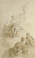 Flora seated among clouds, attended by putti - (after) Nicolas Guibal
