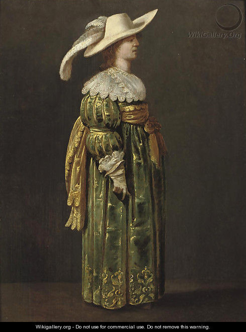 An elegant woman - (after) Pieter Jansz. Quast