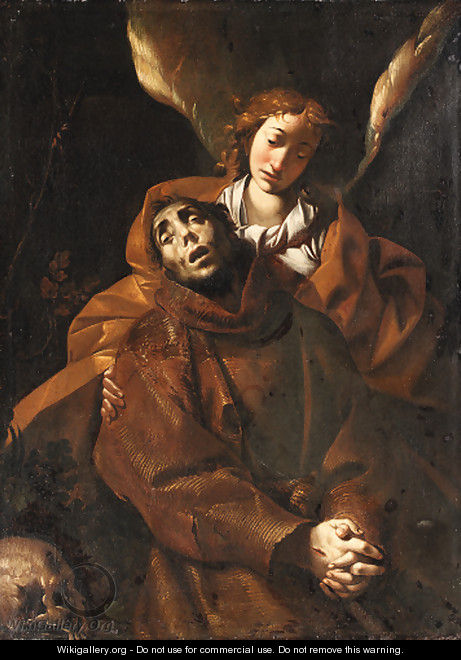 Saint Francis supported by an angel - (after) Pier Francesco Mazzuchelli (see Morazzone)