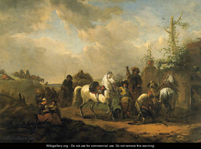 Travellers resting by a Farrier