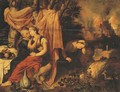 Lot and his Daughters, the Destruction of Sodom and Gomorrah beyond - (after) Pieter Pourbus