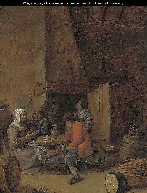 Peasants drinking and smoking in an inn - (after) Joos Van Craesbeeck