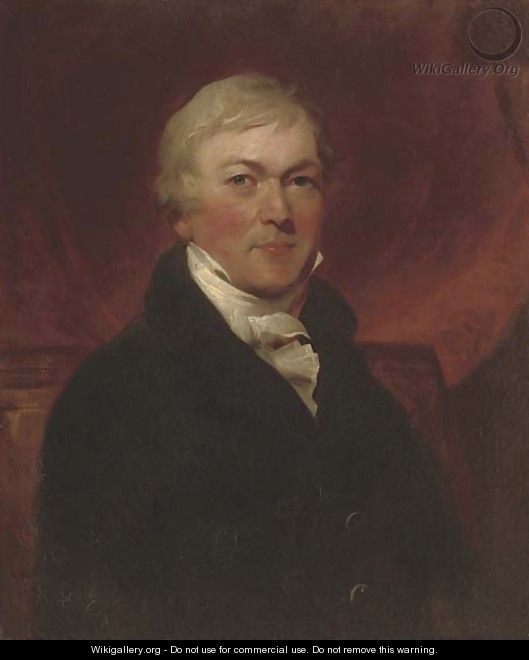 Portrait of a gentleman, half-length, in a black coat and white cravat - (after) Hoppner, John