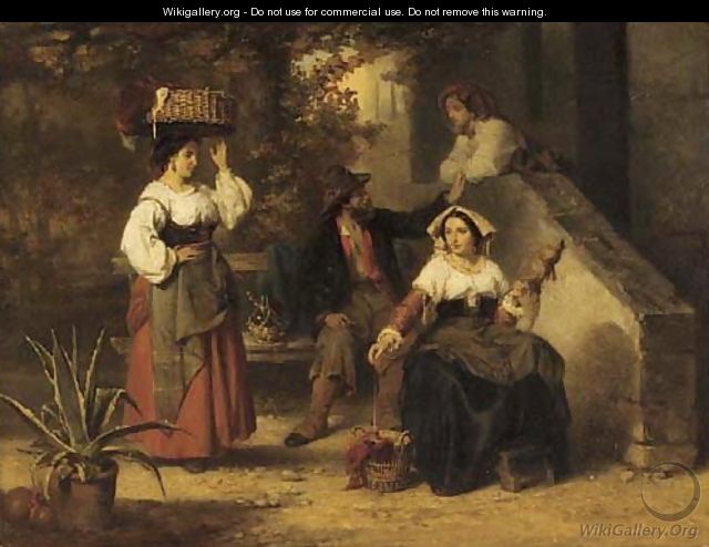 The woolspinners - (after) Karel Frans Philippeau