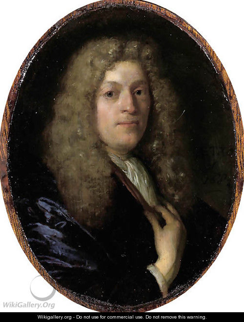 A miniature portrait of a gentleman - (after) Karel De Moor