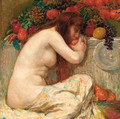 Femme nue mangeant un fruit - (after) Leon Francois Comerre
