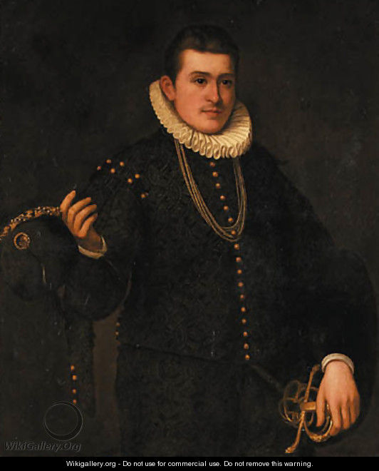 Portrait of a young gentleman - (after) Leandro Bassano