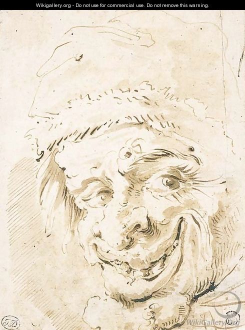 A grotesque head in a cap - (after) Marco Ricci