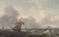 A Dutch merchant brig shortening sail off the coast ahead of the approaching squall - (after) Ludolf Backhuizen