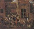 A brawl outside a tavern - (after) Jan Josef, The Elder Horemans