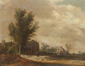 A landscape with peasants beside a hamlet - (after) Jan Van Goyen