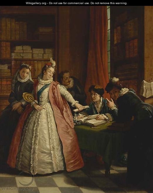 Elegant ladies at a lawyers office - (after) Jan Jozef, The Younger Horemans