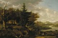 A wooded river landscape with a goatherd, travellers and ruins beyond - (after) Jan Gabrielsz. Sonje