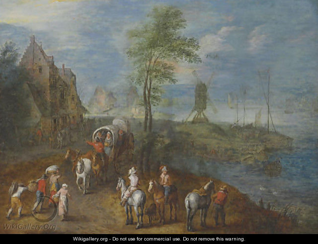 Travelers by the shore - (after) Jan The Elder Brueghel