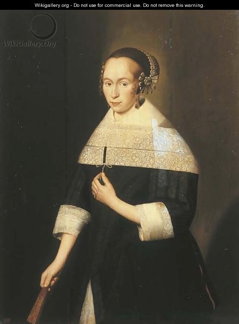 Portrait of a young lady - (after) Jan Albertsz. Rootius