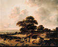 A cowherd leading cattle on a sandy track in the dunes - (after) Jan Wijnants