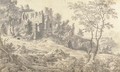 A ruined church in a wooded landscape - (after) Jan Van De Capelle