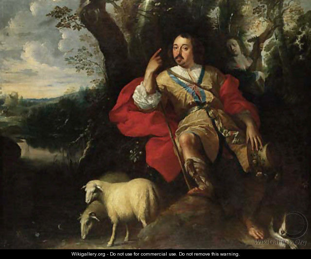 Pastoral portrait of a gentleman as a shepherd - (after) Jan Thomas Van Yperen