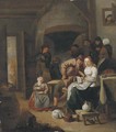 Peasants singing and making merry in an inn - (after) Jan Miense Molenaer