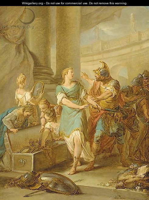 Odysseus discovering Achilles amongst the Daughters of Lycomedes - (after) Jean-Francois Clermont