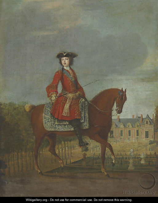 An equestrian portrait - (after) Jean-Baptiste Martin