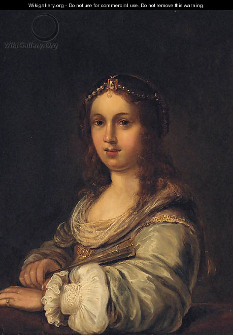 Portrait of a young lady - (after) Johann Spillenberger