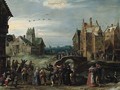 A carnival procession in a village street on Shrove Tuesday - (after) Govaert Jansz., Called Mijnheer
