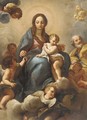 The Holy Family in Glory with putti - (after) Giuseppe Chiari