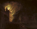 The 'Hof van Frankrijk', The Hague, on fire in the night of 26th March 1782 - (after) Hendrik Keun