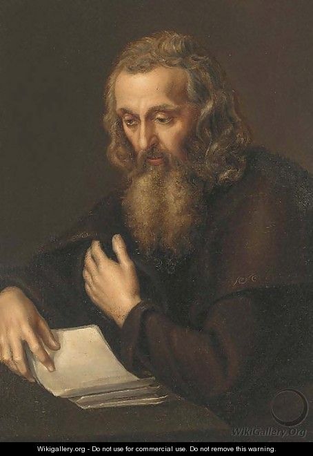 A Russian monk in contemplation - (after) Ivan Nikolaevich Kramskoi