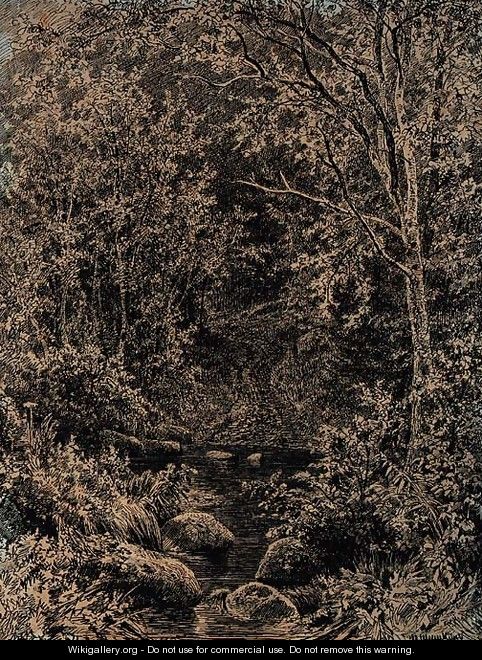Stream in a wooded Glade - (after) Ivan Shishkin