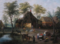 Peasants at work in a farmyard - (after) Isaak Van Oosten
