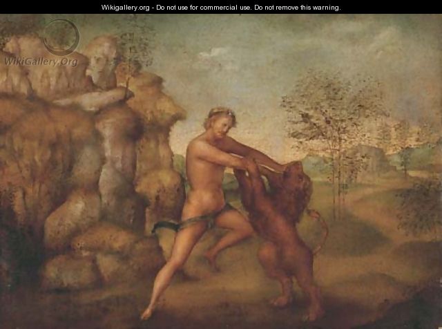 Hercules and the Nemean Lion - (after) Jacopo Torni, Dell