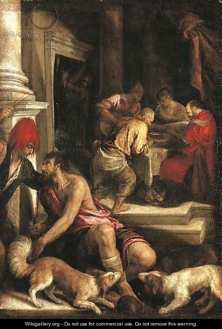 The Parable of Dives and Lazarus - (after) Jacopo Bassano (Jacopo Da Ponte)