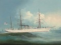 The Victorian troopship H.M.S. Orontes off Hong Kong -  Chinese School