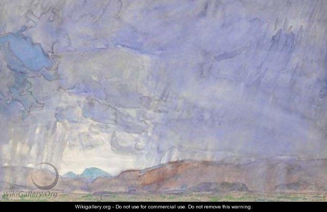 Thunderstorm on the Oregon Trail - Childe Hassam
