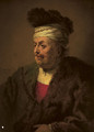 A man wearing a fur headdress and robe - Christian Wilhelm Ernst Dietrich