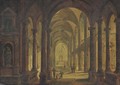 The interior of a church at night - Christian Stocklin