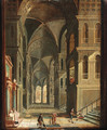 The interior of a cathedral with figures - Christian Stocklin