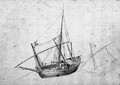 A moored ketch - (after) Abraham Casembroot